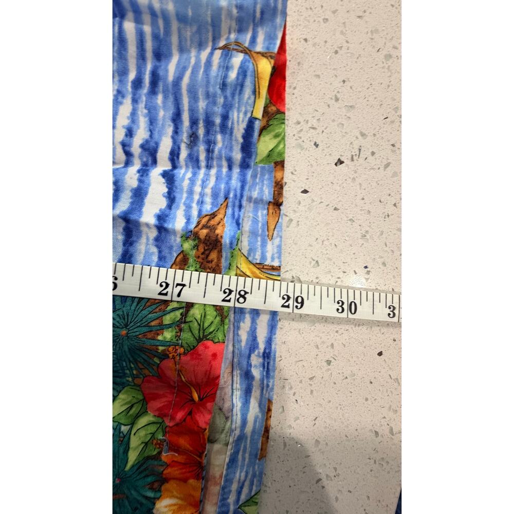 Blue Hawaii Mens M Hawaiian Aloha Shirt Cotton Sailboat Floral Made in Hawaii - Picture 6 of 6